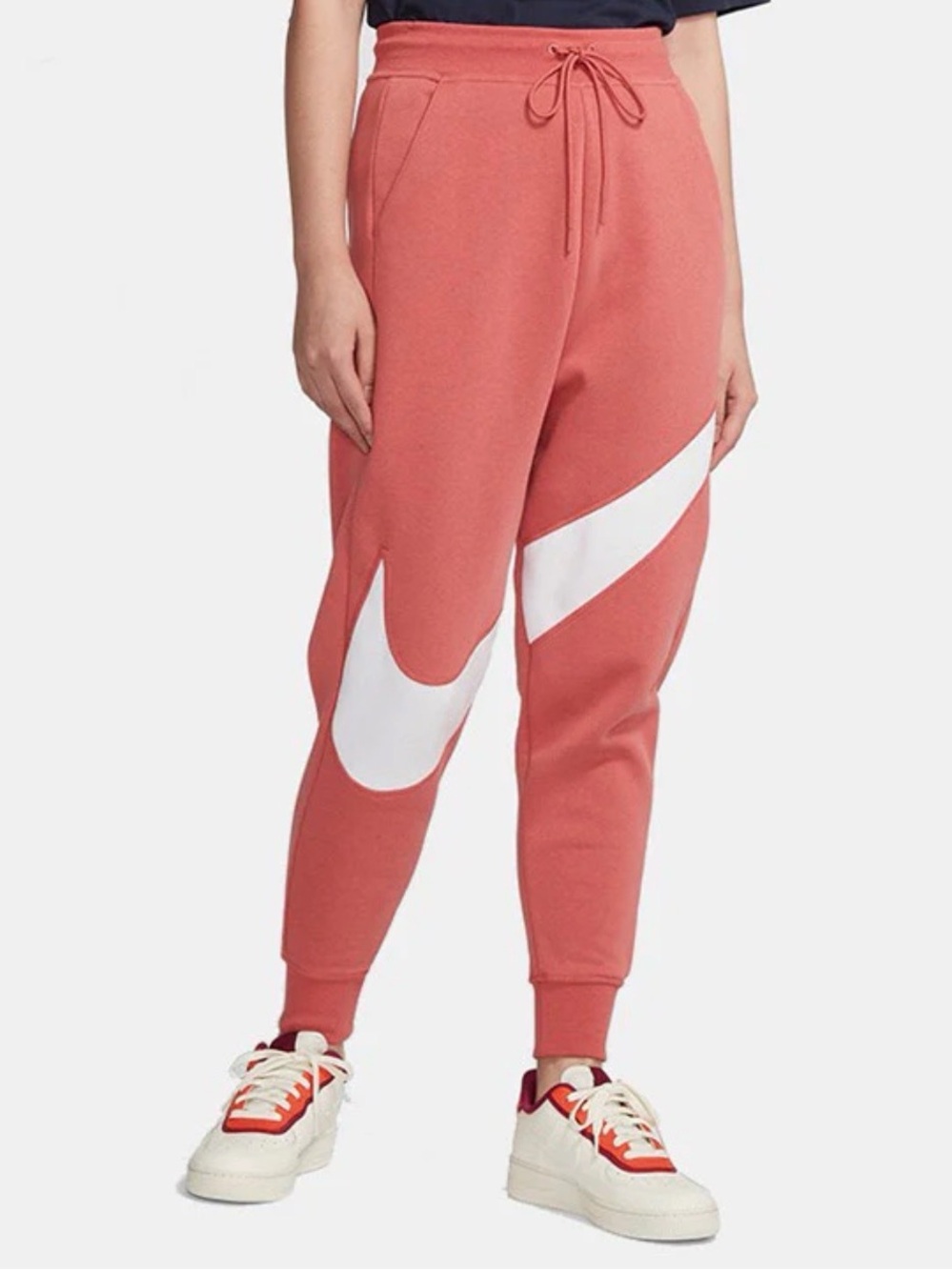 Nike Pink Drawstring Jogger Sweatpants with White Accents